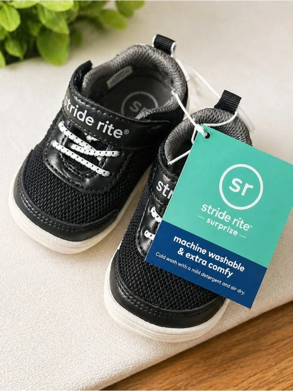 Stride Rite Black and White Infant Sneakers